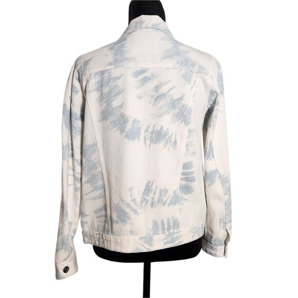 ALTAR'D STATE Blue & Ivory Tie Dye Denim Jacket, Size Medium - Picture 3 of 12